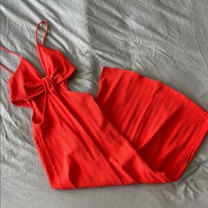 Bershka Vibrant Red/Orange Dress